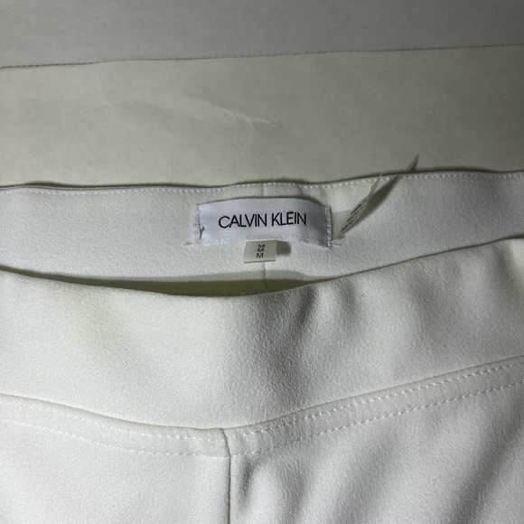 Calvin Klein Women Medium White Tie Belt Long Leg Pants - Picture 4 of 9